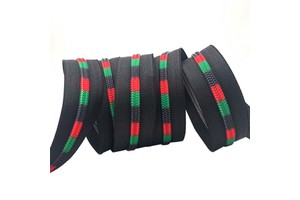 Wholesale Printed Color Bags Zipper Long Nylon Puller Tape rainbow Teeth #5 Nylon Zipper Coil for Clothes