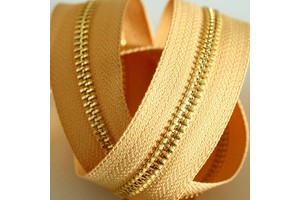 Wholesale Price 5# Close End Gold Color Teeth by the Yard Custom Reversible Brass Zipper Metal Zipper Metallic Zippers