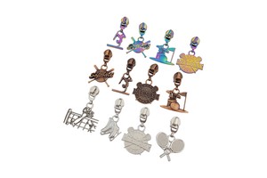 Custom Engraved Logo Metal Zipper Pull Charms Custom Colorful Zipper Slider Puller for Handbag