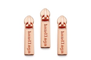 Custom Engraved Logo Metal Zipper Slider Rose Gold 5# Zipper Puller for Handbags