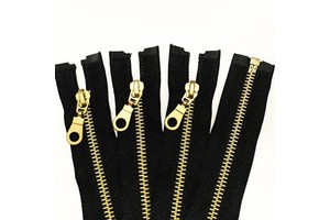 Custom Shiny Black/Bronze/Colour Teeth Nickel-Free Copper Metal Auto Lock Closed End Zipper for Bags/Shoes/Garments