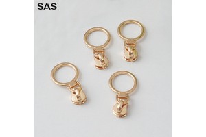 SAS Wholesale Factory Price Zipper Round Puller Can Custom Logo Metal Zipper Heads for Garment Bag