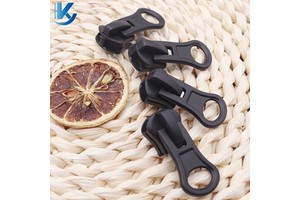 15# Zinc Alloy Resin Zipper Slider with Non-lock Mechanism Black Matte Finish Nickel-Free Modern Design for Bags & Luggage Stock