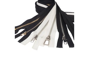 Hengda High Quality Zipper and Slider White Double 2 Way Puller Metal Zipper with logo 61 cm 2 Way Zipper #5