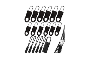 Universal Zipper Sliders Replacement (20 Pcs) Black PVC Plastic Zinc Alloy for Jackets Luggage Backpacks Purses Boots Pants