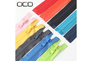 OCO Factory Direct Sales Full Zipper Jacket Resin Zipper 5# Plastic Molded Open Zipper for Sewing Coat Clothing Accessories