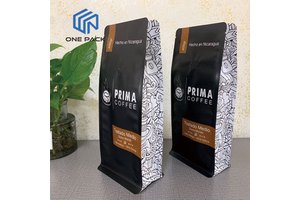 Custom 250G 400g 500g Empty Cafe Coffee Bean Tea Packaging Pouch Flat Box Bottom Coffee Bag With Valve Zipper