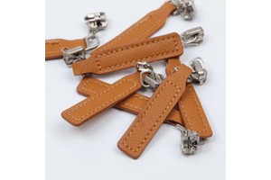 Cerniera Heads Maker Custom Brand Logo Premium Leather Metal Zipper Pullers for Jackets