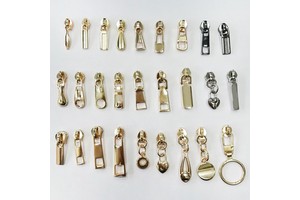 Customized Plating Gold 3# Metal Zipper Sliders Custom Shape Zipper Pull Lock Head Puller for Bag