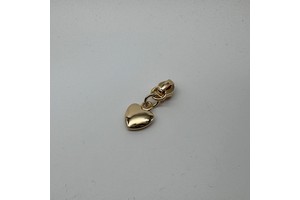 Elegant Heart Shape Metal Gold Zip Slider Puller for Handbags Bag Making Accessories-Zipper Puller (without Slider)