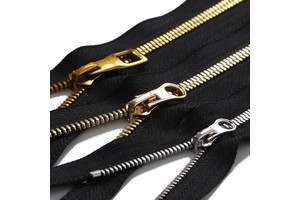 Brass 3# 5# 8# Metal Zipper Semi-Auto Lock Slider for Clothing Jackets Leather Bags Wallets Backpacks Garments Shoes Closed End