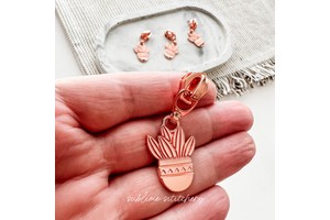 Cactus Rose gold zipper pulls-size #5