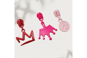 Custom Nylon Zipper Pull Tab Luxury Spray Paint Finish Clothing Design Brand Logo 5# Zipper Sliders for Garment Accessories Bags