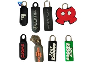 Custom 3d Silicone Zipper Puller Pvc Zipper Slider Rubber Zipper Head With Waxed String for Sports Clothes