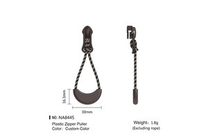 Customizable Zipper Bag Garment Clothing Accessories Durable Silicone String Puller Made of Plastic TPU PVC