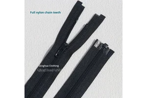 For YKK No. 3 Open-End Nylon Zipper Single-Open Plastic Placket for Clothing Apparel in Stock for Quick Delivery