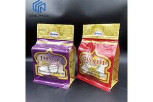 Custom Logo Printed Thailand Basmati Jasmati Rice 1kg 2kg 5kg 10kg Vacuum Plastic Rice Packaging Bags with clear Window