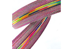 Fashion Custom 5# 7# Colorful Coating Rose Gold Teeth Nylon Coil Zippers for Bags Garment Handbags