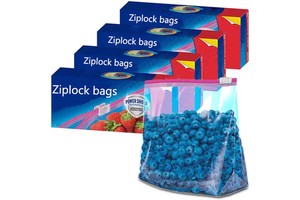 Customized Transparent Celar LDPE Durable Zip Lock Gallon Slider Food Storage Zipper Plastic Ziplock Bags for Fruits Vegetables