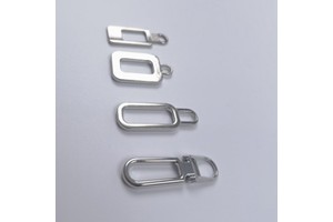 High Quality Zinc Alloy Platinum White Quadrilateral Zipper Pull Tabs Factory Wholesale Metal Material