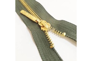 No 5 Shiny Bright Gold Eco-Friendly Brass Auto Lock Open-End Slider Zipper with Durable Zipper Slider for Bags & Garments