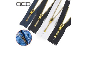 Factory Wholesale Low Moq Brass Zipperr Slider 3# Copper Metal Zipper Auto Lock Zippers for Jeans