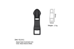 Custom Logo Zinc Alloy Zipper Slider Semi-Lock Nylon Material Supply Customers