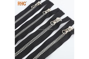 RHC No.5 No.8 Color Diamond Resin Decorative Zipper Open Close End Garment Zipper Large Tooth Open Zipper for Stage Clothes