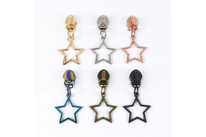 Meetee ZT946 5# DIY Colorful Cute Star Shaped Zipper Pulls Accessories for Bags, Jackets, Garment Zipper Sliders for Nylon Zipper