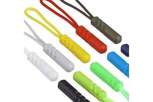 In Stock Cylindrical Injection TPU and Plastic Material Zipper Pull Tail Rope Zipper Buckle Sliders for Luggage Accessory