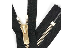 Wholesale Eco-Friendly Gold Custom Metal Zipper #5 Open-End Brass Cremallera for Men's Jackets