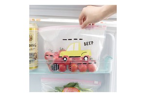 Custom Food Grade Transparent Fridge Keep Fresh Fruit Vegetables sealed Slider Zipper Freezer Storage Bag