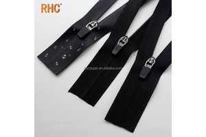 Zipper Factory Invisible Twisted Nylon Black Rubber Slider 3# Reverse Waterproof Nylon Zippers for Jersey Cycling Zipper