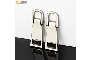 Luxury Bag Zip Puller Matte Silver Plating Custom Logo Brand Clothing Metal Zipper Puller for Slider