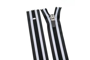 Customized No.5 Nylon Reflective Strip Zipper Outdoor Jacket Protective Clothing Anti-Silver Light Strip Single Open Tail Zipper