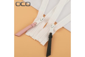 Customized Jacket Cremalleras Plastic Zipper 5# Vislon Zipper Fermeture Eclair Leather Puller Open End Resin Zipper for Clothes