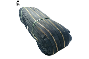 Lanke Long Chain 5# Metal Zipper Roll Continuous Brass Zip Golden Teeth Metal Zipper No 5 Y Teeth Gold Metal Zipper in Rolls