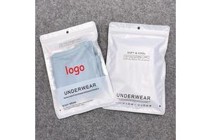 Custom logo Plastic Bags Clothing Mylar Zipper Packing Bag Aluminum Frosted Zip Bag Plastic for Men Underwear Panties