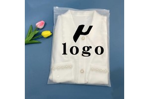 Factory Frosted Custom Design Zip Lock Bag Custom Logo Hoodies Cosmetic Slider Zipper Bag for Clothing