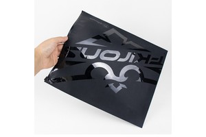 Custom Spot UV Print Matte Black Clothes Apparel Packaging Plastic Garment Slider Zip Lock Zipper Bags