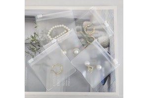 Clear Frosted PE Eva Jewelry Bag Slider Zipper Protective Ziplock Packaging Necklaces Rings Customizable Print Logo
