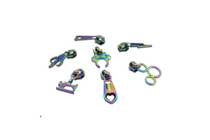 Rainbow Color Metal Zipper Puller Slider Creative Pattern Nylon Zippers for Clothing/Bags/Shoes Colorful Zipper Puller