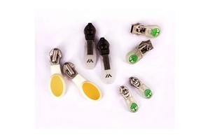 Custom Pvc Cover Zipper Puller Zipper Head Reversible Metal Slider With Rubber Puller for Garment Clothing Bag