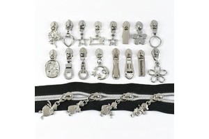 Deepeel 5# Metal Zipper Slider Pull Replacement for Nylon Zippers DIY Repair Parts Sewing Accessories