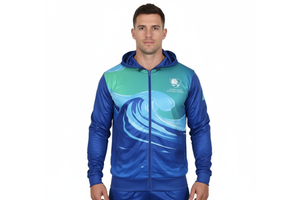 Custom Designed Men's Polyester Zipper Hooded Quick Dry Anti-UV Winter Long Sleeve Print Fleece Shirt