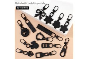 Detachable Zinc Alloy Zipper Slider Plating Metal Pull for Handbag Replacement Removable Zipper for Handbags