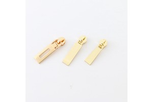 Custom Size Non Lock Gold Plating Metal Zipper Head Slider Puller
