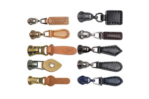 HVV High Quality Wholesale Round Shape Making Custom logo Nylon Plasticmetal Zipper Slider Leather Puller for