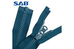 Factory Direct for SAB 5# Resin Zipper with Rotate Almond Puller Open-End Double Slider for Bags & Garments Clothing Accessories