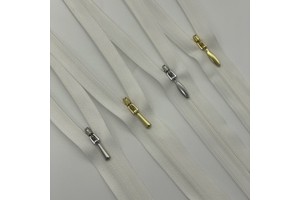 Genuine Bulk for Invisible 2CC 3CC Sliders Electroplated Silicone Zipper Smooth Non-Stuck Closed End Gold White Eco-friendly
